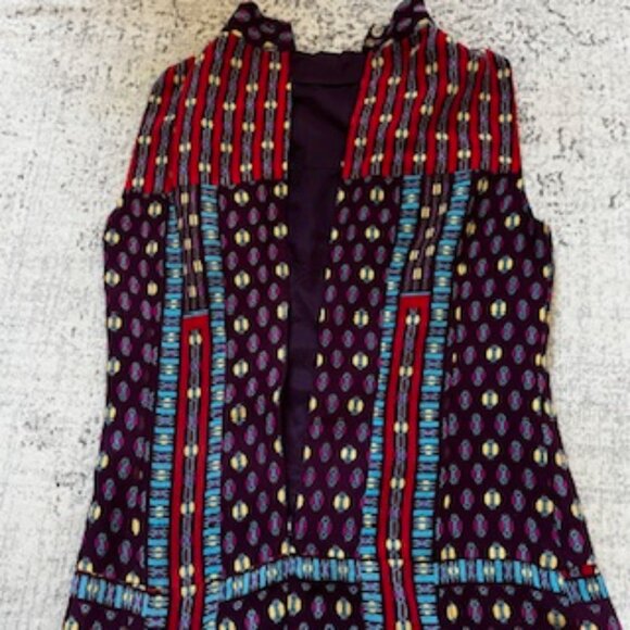 Nanette Lepore Boho Geometric Sleeveless Silk Dress Women's 2 - Picture 6 of 9
